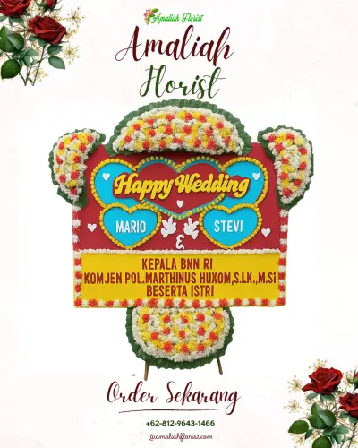 Karangan Papan Bunga Pernikahan di Pagejugan